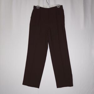 Worth Vtg Pleated Trousers Womens 12P 100% Wool High Rise Lined Pocket Brown 90s